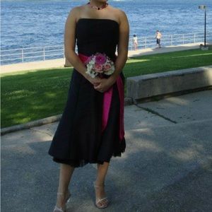 Black Strapless cocktail/ formal dress.  Approximate size 2/4